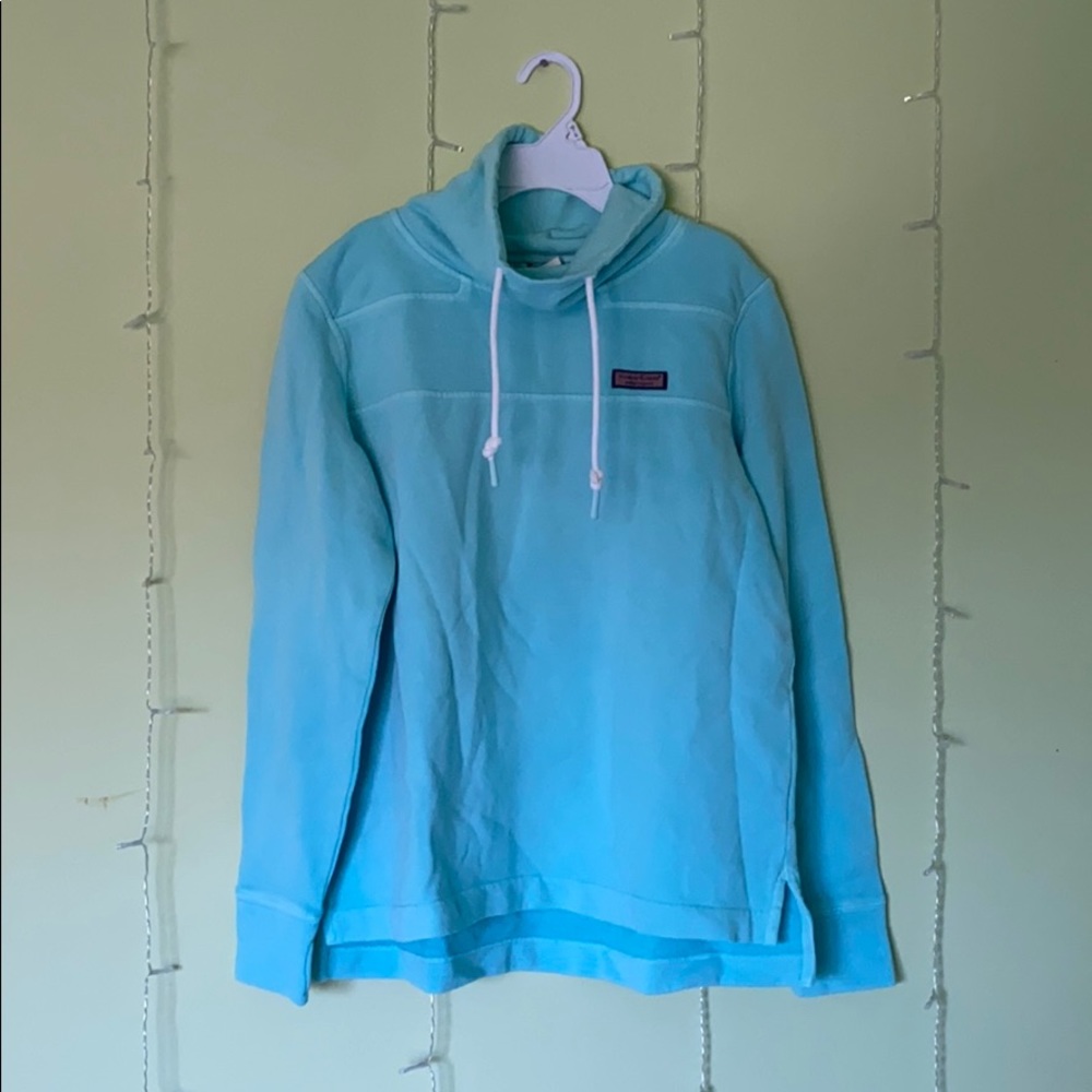 Crystal blue Funnel neck NEVER WORN